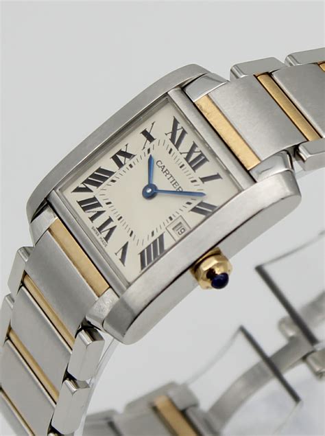 cartier tank watch two tone|cartier tank watch ladies automatic.